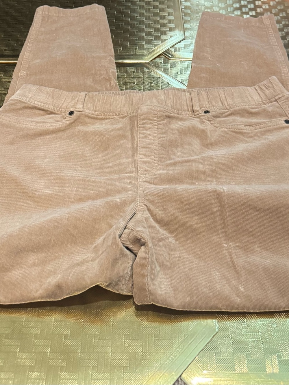 Robert Talbott Women's Skinny Corduroy Pants in Dusty Mauve